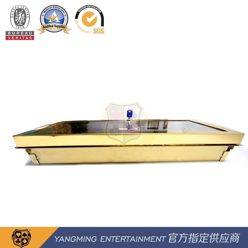 9-Row Round Square Code Combination Design Titanium Gold Single-Layer Ith Lock Poker Chip Tray Ym-CT11